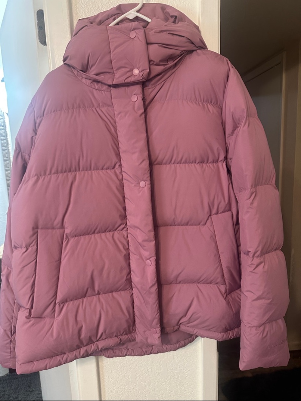 lululemon athletica Rose Pink Hooded Puffer Jacket